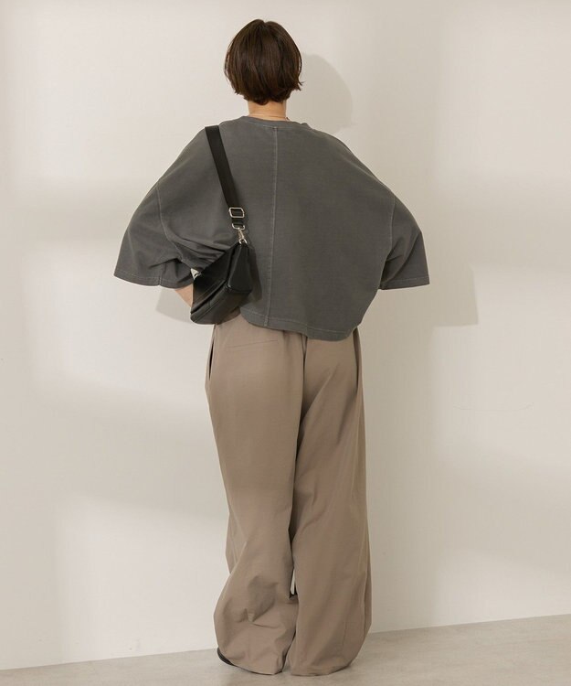 AMERICAN HOLIC ピグメント加工ミニ裏毛半袖プルオーバー Charcoal Gray