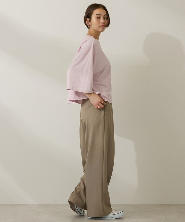 AMERICAN HOLIC ピグメント加工ミニ裏毛半袖プルオーバー Charcoal Gray