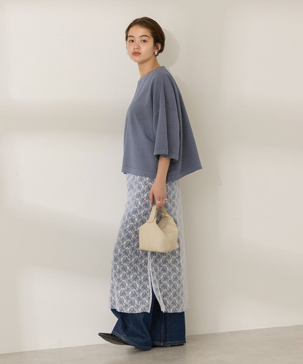 AMERICAN HOLIC ピグメント加工ミニ裏毛半袖プルオーバー Charcoal Gray