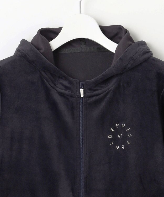 23区GOLF 【WOMEN】【ストレッチ】ベロアフーディ ネイビー系