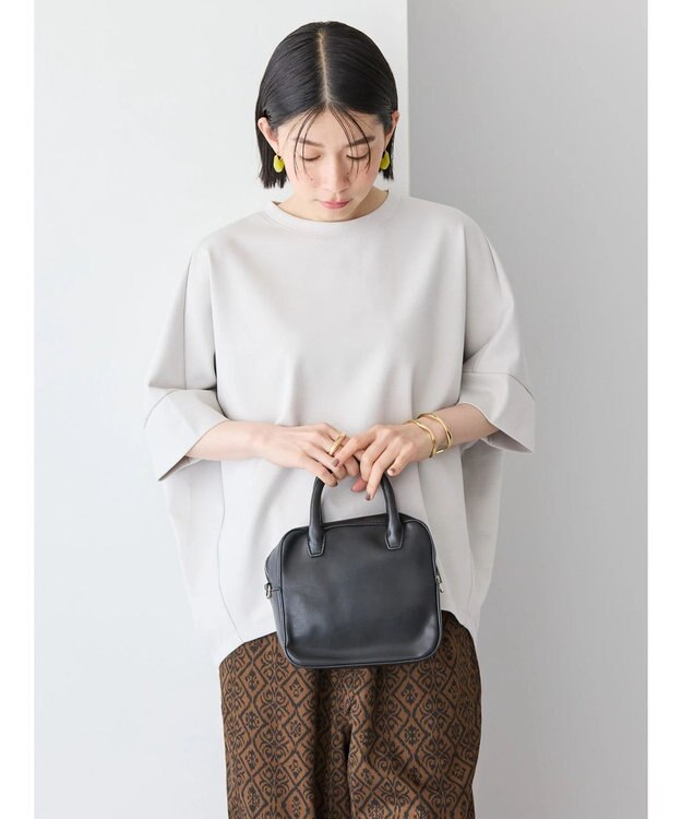 AMERICAN HOLIC 抗菌防臭＋接触冷感　コクーンカットプルオーバー Gray Beige