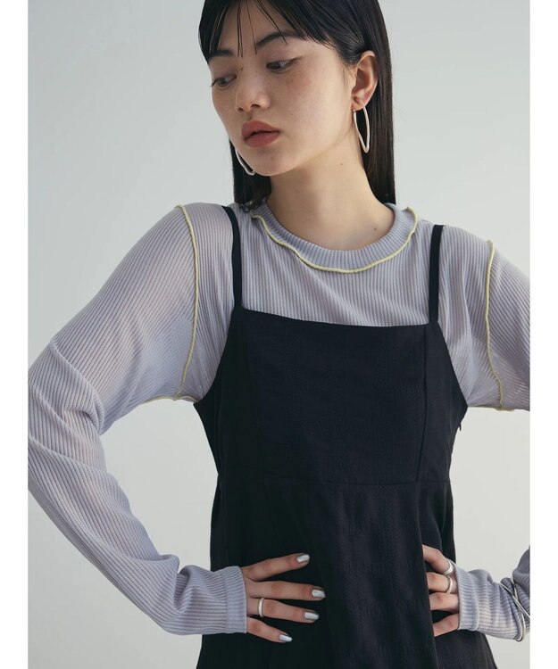 Green Parks ａ．バックギャザーキャミワンピース Black