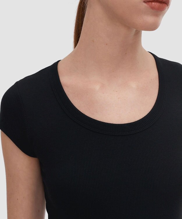 JOSEPH コットンリブ　トップ Black