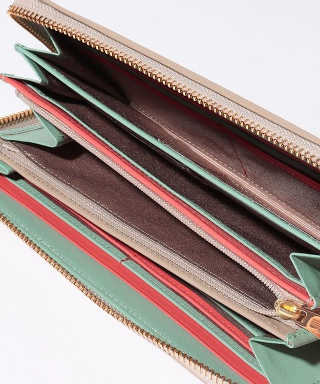 LANVIN en Bleu リュクサンブールカラー ラウンド長財布 グレージュ