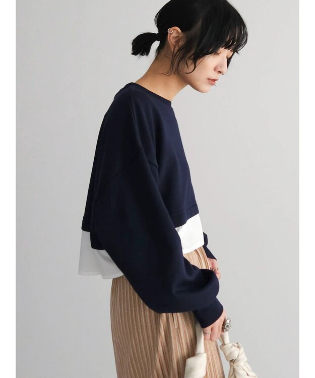 Green Parks ・ＥＬＥＮＣＡＲＥ　ＤＵＥレイヤードウラケプルオーバー Navy