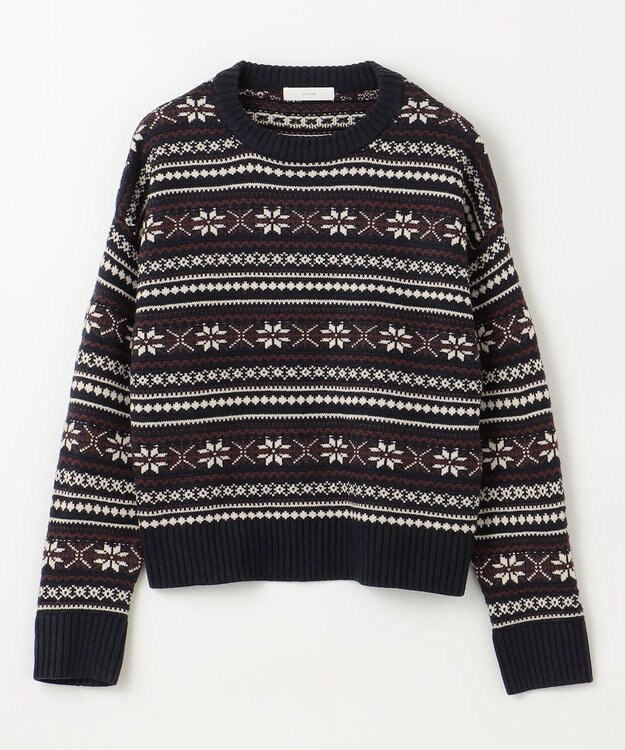 ANY 【洗濯機可能】ソフトアクリルスノージャガードニット ネイビー