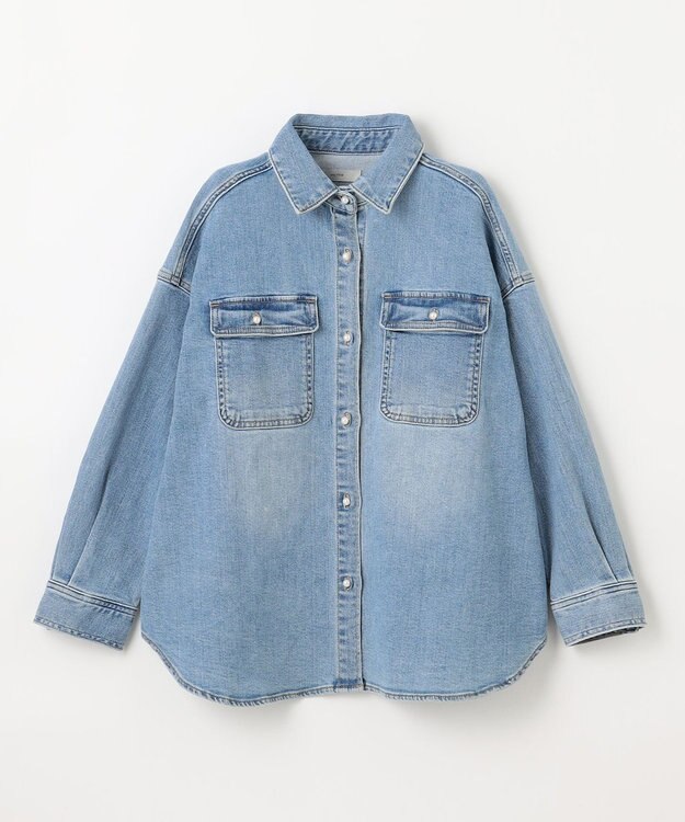 ANY 【洗濯機可/ストレッチ】デニムシャツ ブリーチ