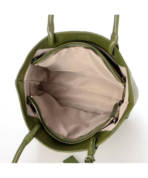 UNBILLION アトランタ ATLANTA / 牛革ハトメあおりトートL グリーン