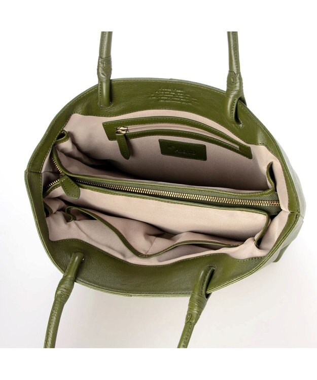 UNBILLION アトランタ ATLANTA / 牛革ハトメあおりトートL グリーン