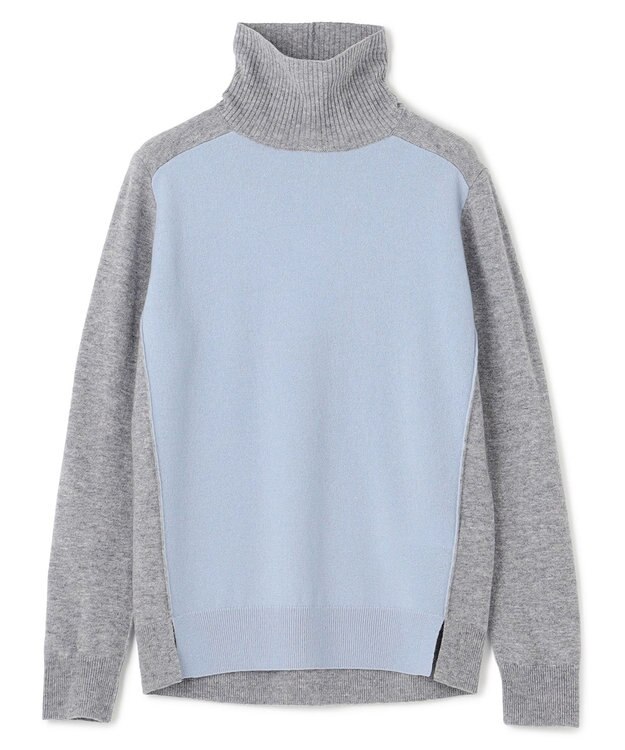 BEIGE， 【WEB限定・S-size】ROGAN / タートルネックニット Sax×L Gray