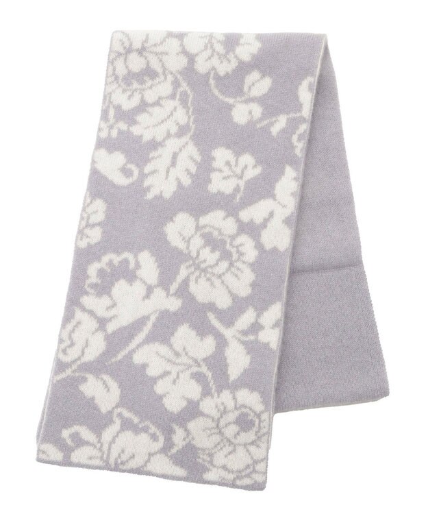 MOONBAT mila schon カシミヤ100%ジャカードプチマフラー グレー