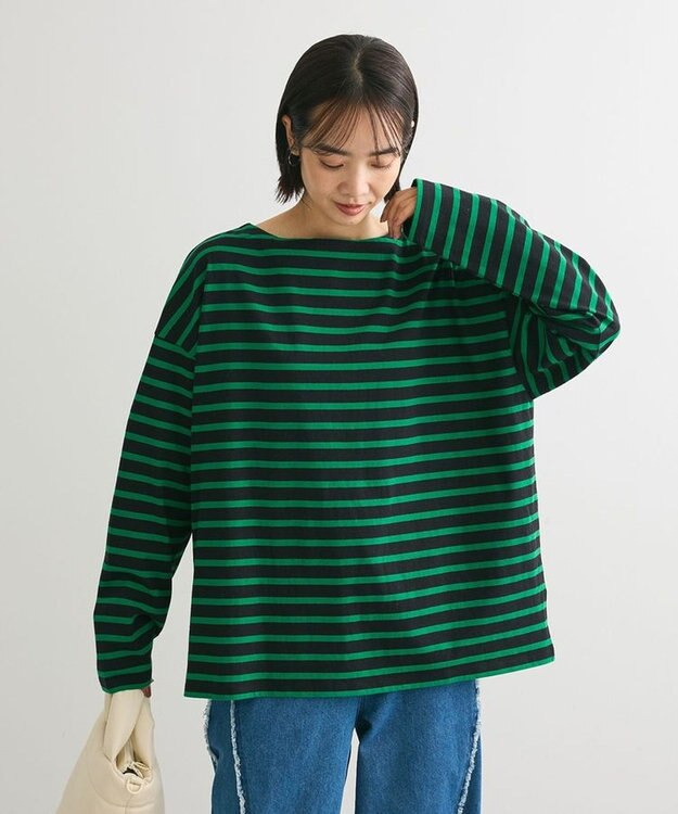 Green Parks ボーダーゆるチュニック Green