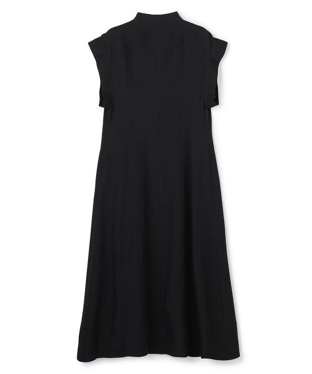 BEIGE， BERNARD / リネン混 フロントジップ スタンドカラードレス Black