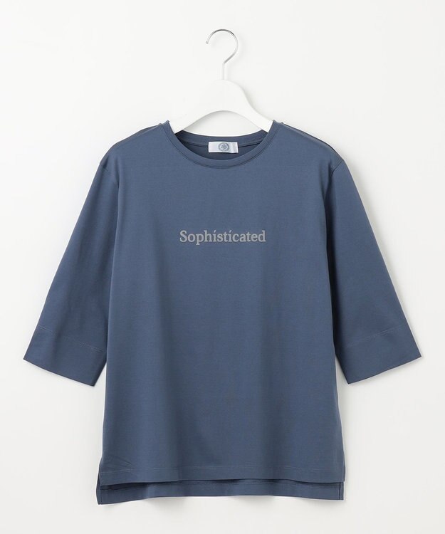 J.PRESS LADIES L ロゴTシャツ ブルーグレー系