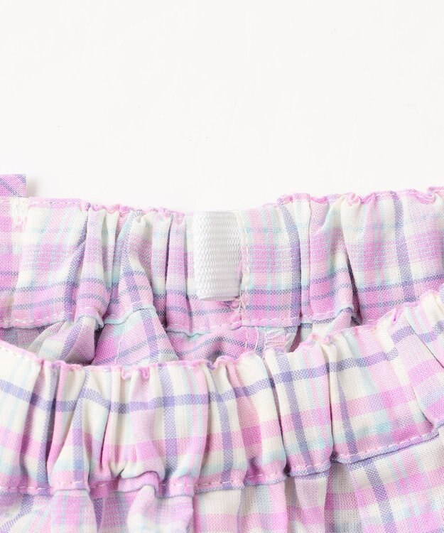 ANY KIDS チェック柄キュロット ラベンダー