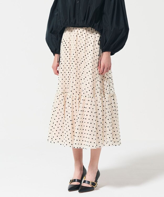 GRACE CONTINENTAL チュールドットスカート キナリ