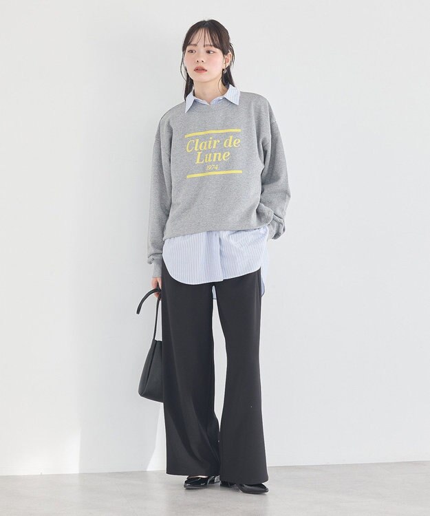 earth music&ecology スタンダードシャツ Stripe Blue