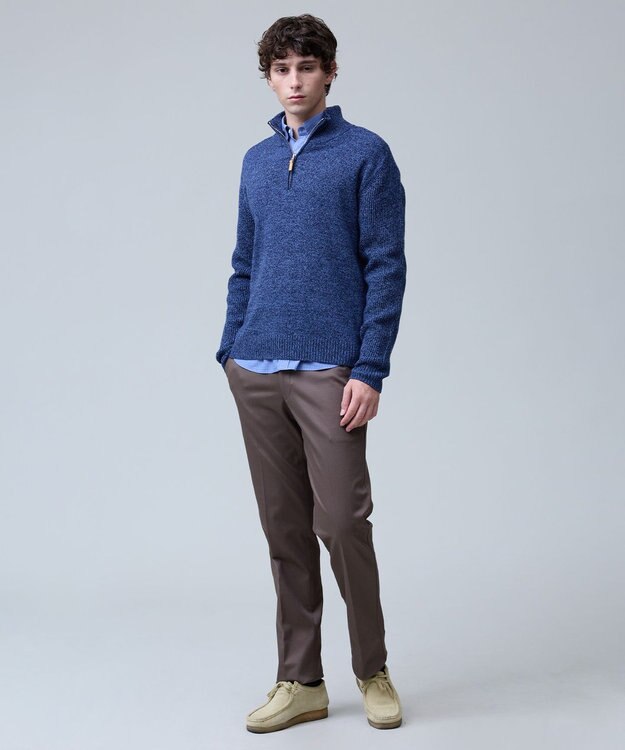 J.PRESS MEN ウール×カシミヤの上質素材【Cash Lamb's Wool】ハーフジップ ニット_25年モデル ネイビー系