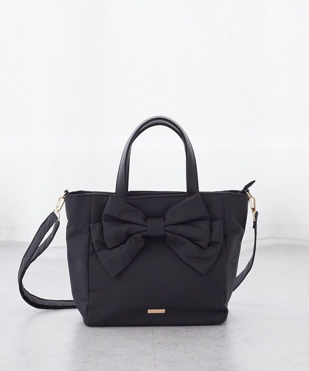 Maison de FLEUR 撥水加工3ルーム2Wayトートバッグ Black