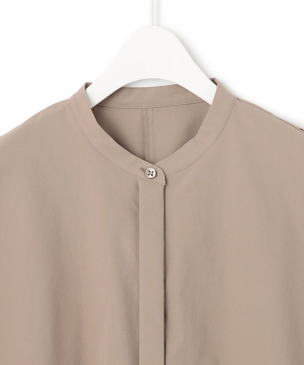 ICB 【接触冷感・UVカット・洗える】ヴィンテージスパンブロード デザインブラウス クリームブラウン系