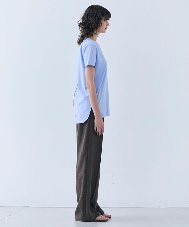 BEIGE， 【洗える】BROIS / 半袖コットンＴシャツ Sax