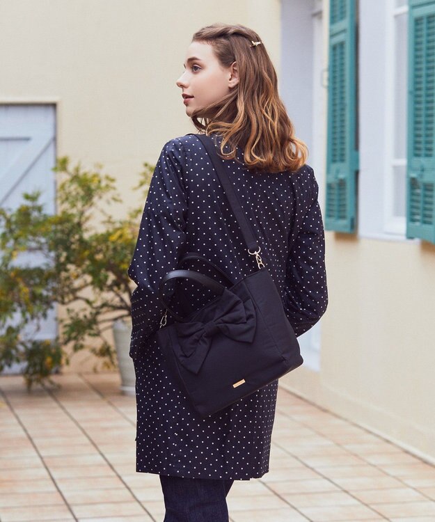 Maison de FLEUR 撥水加工3ルーム2Wayトートバッグ Black