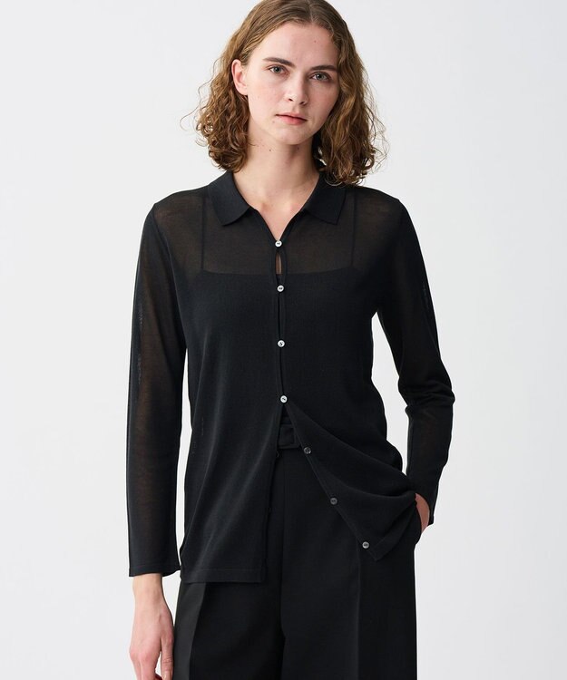 uncrave シアーコットン ポロニット ブラック