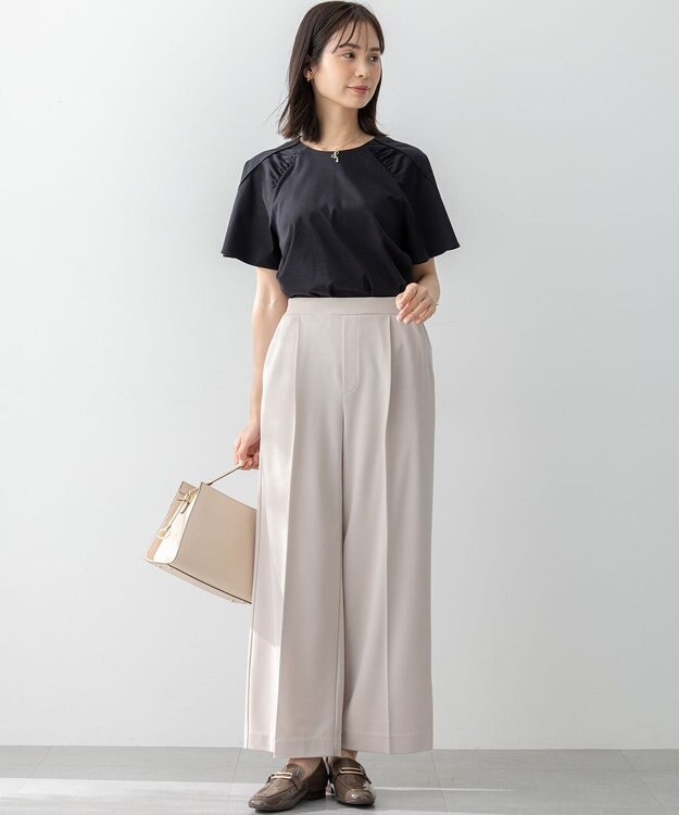 組曲 【WEB限定】スムースシルケット カットソー ブラック系