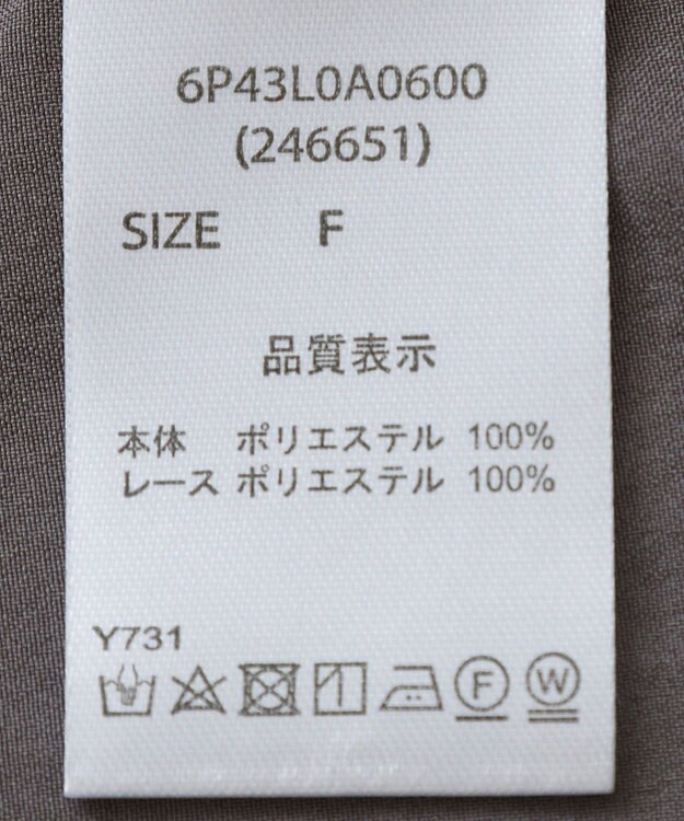 Green Parks ・ＥＬＥＮＣＡＲＥ　ＤＵＥ　フロントレースブラウス Charcoal Gray