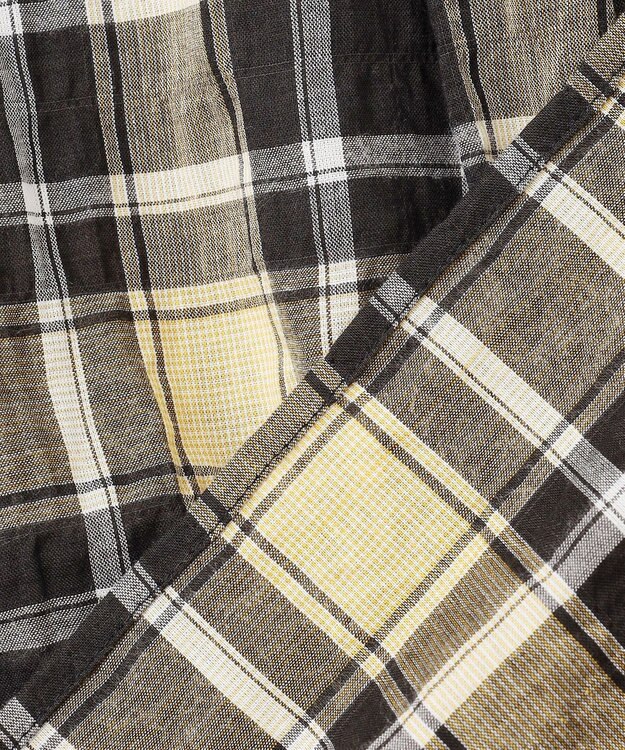 23区 【WEB限定】シャーリング チェック シャツ ブラックチェック