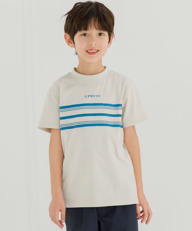 J.PRESS KIDS 【100-130cm】ボーダープリント Ｔシャツ ライトグレー系