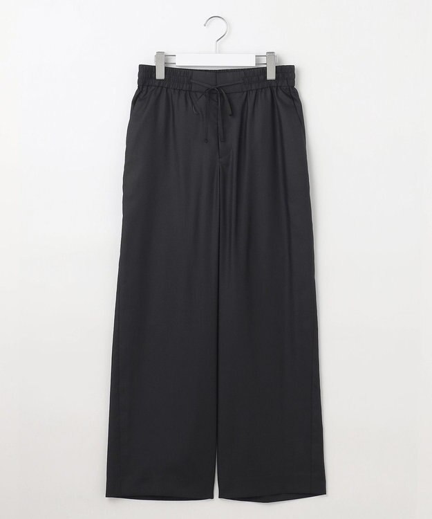 自由区 S 【カタログ掲載・洗える】フルダルスパンマイクロピーチワイドストレート パンツ ブラック