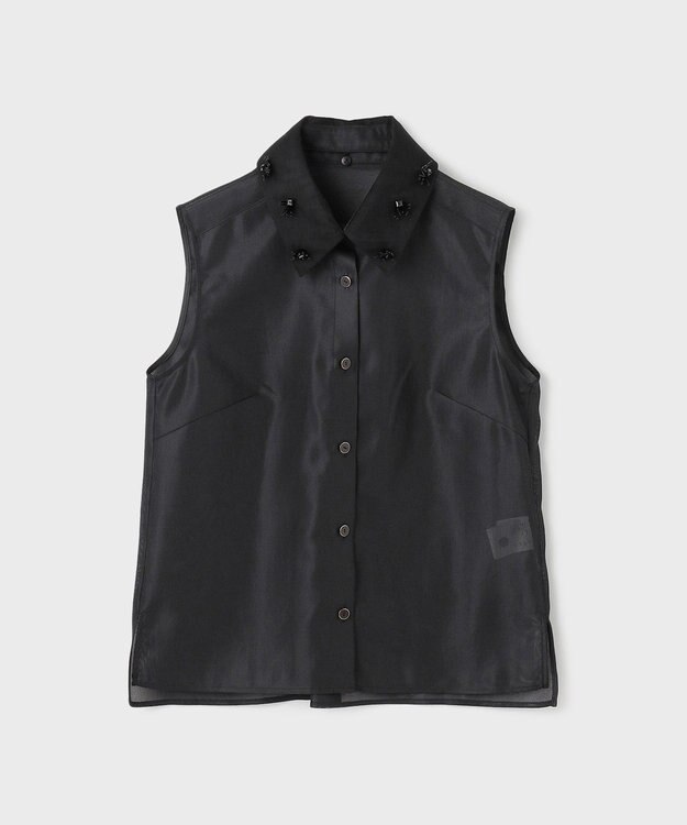 GRACE CONTINENTAL シアーメッシュノースリーブ ブラック