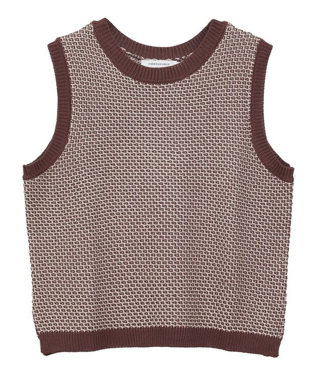 AMERICAN HOLIC ジャガードニットベスト Brown