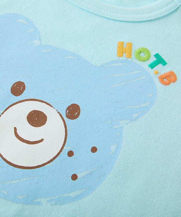 MIKI HOUSE HOT BISCUITS 【80-120cm】カラフルビーンズ フェイスプリント 半袖Tシャツ ブルー