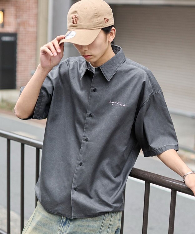 WEGO 【ユニセックス着用ITEM/吸収速乾】ピグメントDRYシャツ グレーその他