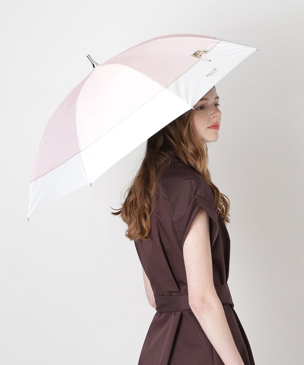 MOONBAT 【一級遮光/軽量】PAUL & JOE 晴雨兼用 日傘 長傘 スウィンギングヌネット ペールピンク