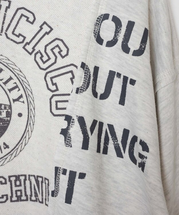 WEGO リメイク風切り替えショートスウェット 杢グレー