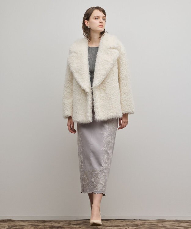 GRACE CONTINENTAL フェイクファーPコート キナリ