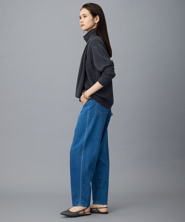 自由区 L 【19号サイズまで展開】ウスカルデニムダーツカーブ パンツ [新色]ミッドインディゴ