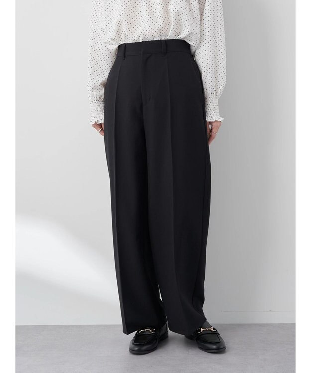 earth music&ecology Ｔ／Ｒストレートパンツ Black