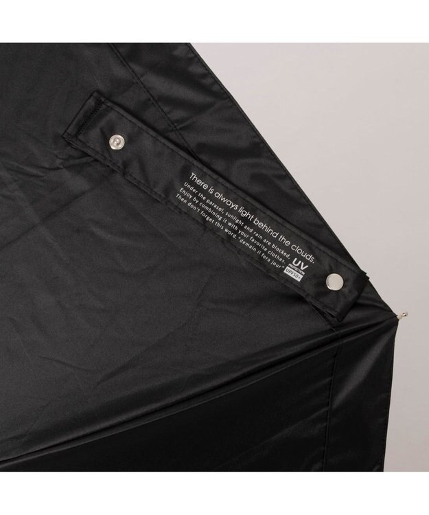 UNBILLION カシュネ cachenez / PUリムボーダートップレス2段折りたたみ傘 ブラック