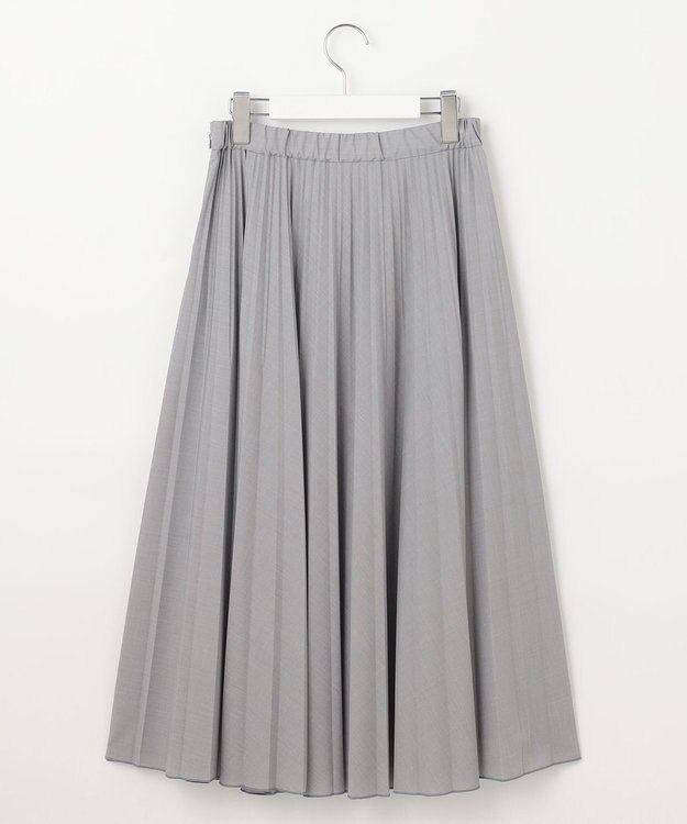 J.PRESS LADIES 【洗える】50Sブロード プリーツ スカート ライトグレー系