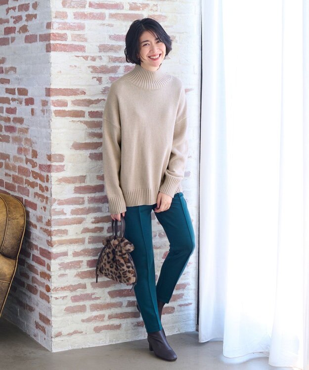 ANY any HEAT テーパードパンツ ピーコックグリーン