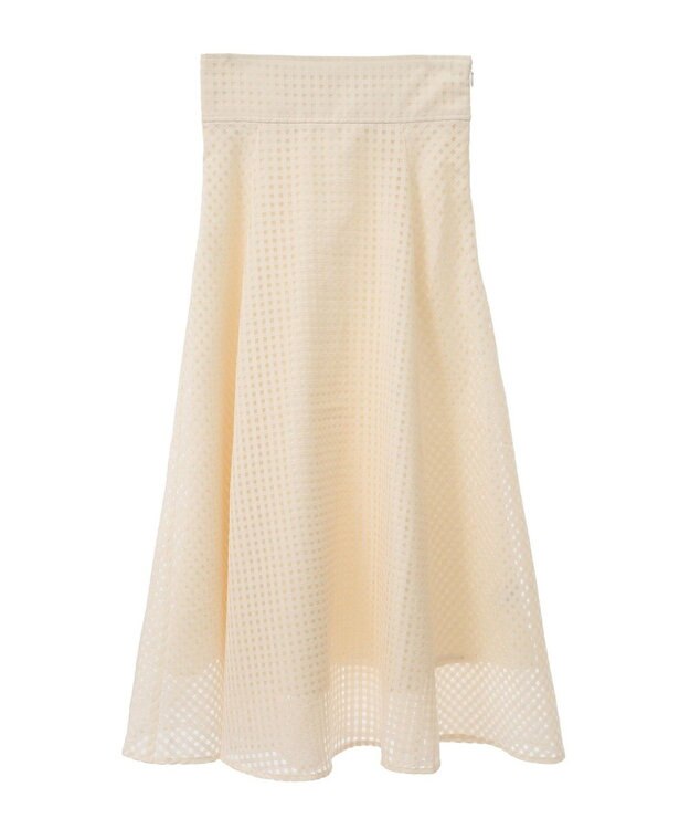 earth music&ecology シアーチェックスカート Ivory