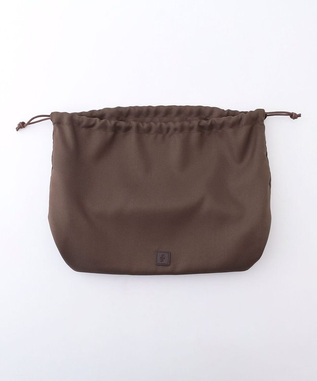 自由区 【カタログ掲載・巾着袋付き・A4サイズ収納可】パンチングレース トート ダークブラウン