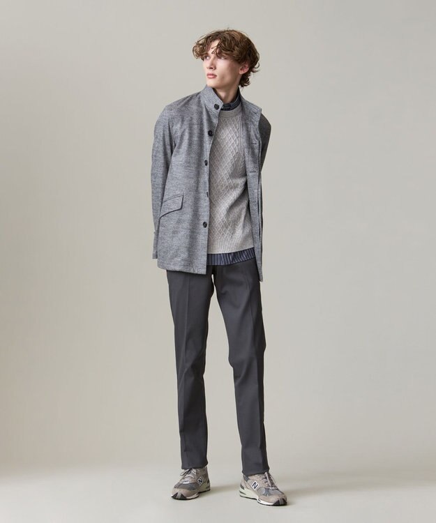 J.PRESS MEN 【KING SIZE】ウールバランサーショートカーコート グレー系3