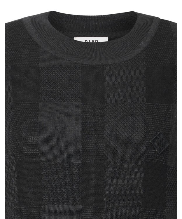 DAKS 【DAKS GOLF】ウールブレンドストレッチチェックセーター ブラック