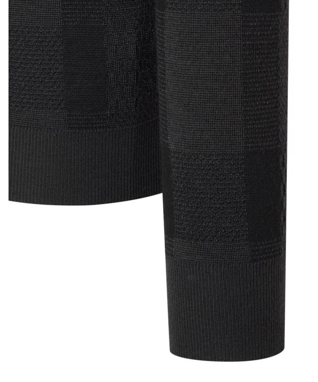 DAKS 【DAKS GOLF】ウールブレンドストレッチチェックセーター ブラック