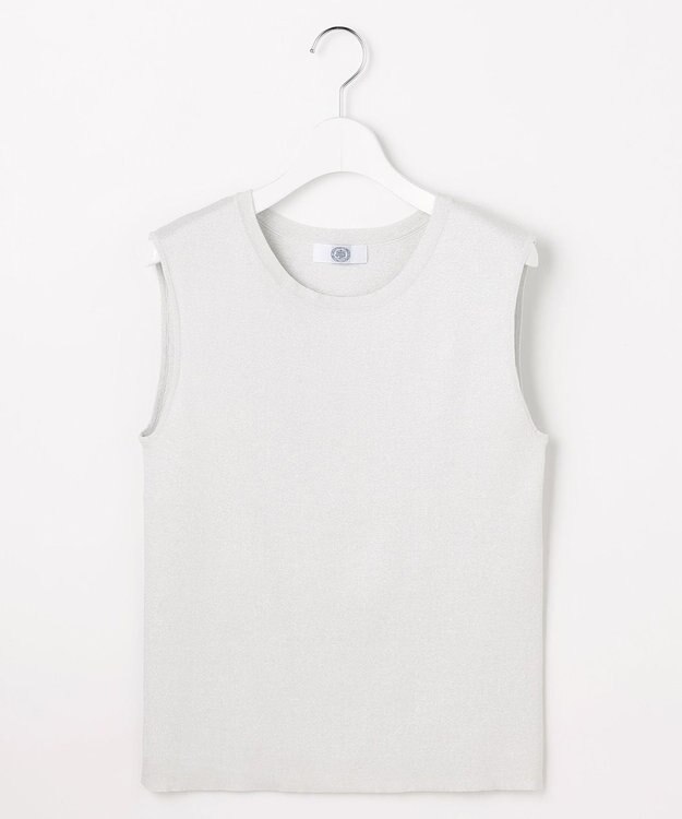 J.PRESS LADIES FINE COTTON SLEEVELESS タンクトップ シルバー系